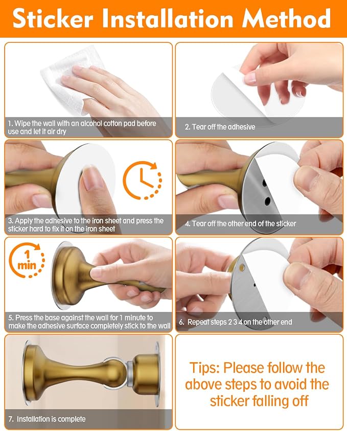 Magnetic Door Stoppers for Wall Door Catch Door Holder to Keep Door Open | 2 - Image 8
