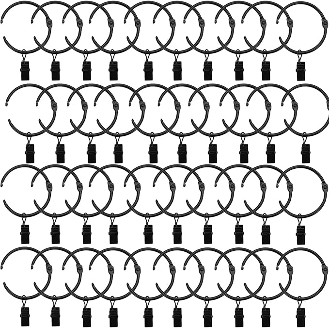 40 Pack Openable Curtain Rings by Azmoncy