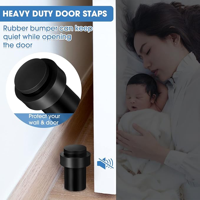 Chumia 10 Pcs Floor Mounted Door Stopper Stainless Steel, Wall Protector - Image 5