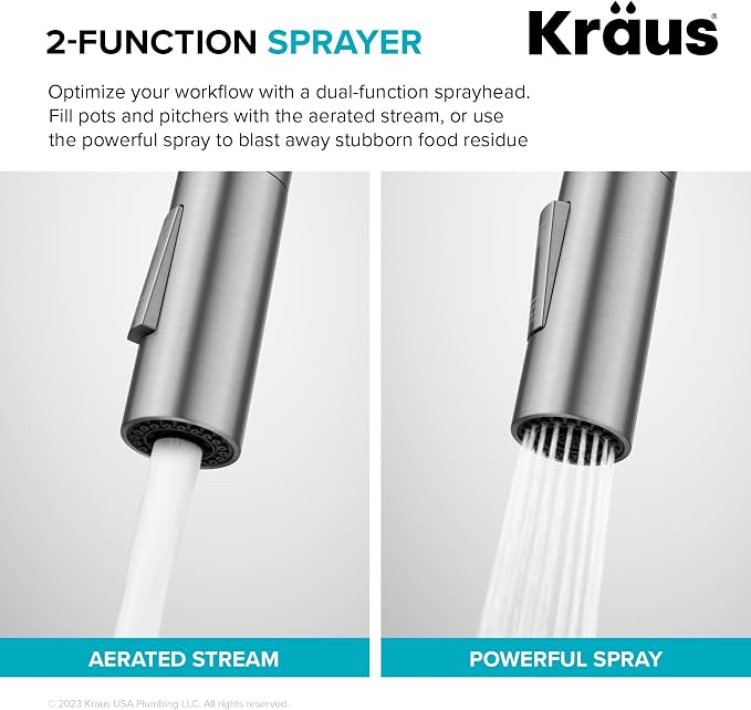 KRAUS Matte Black Touchless Pull Down Kitchen Faucet KSF-2830MB | Motion-sensor - Image 10