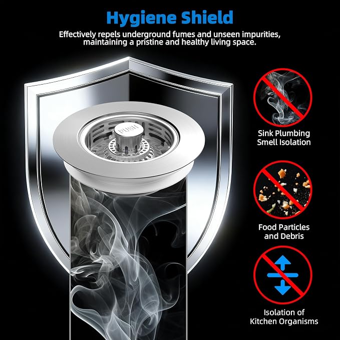 Hibbent Metal Kitchen Sink Drain Strainer and Stopper, Stainless Steel - Image 4