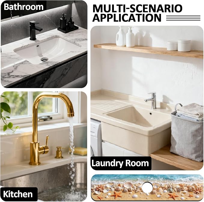 2 Pcs Kitchen Sink Splash Guard Faucet Mat Waves Pattern Faucet Mats - Image 7