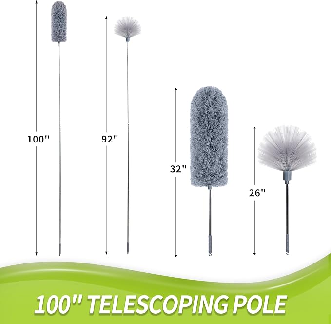 IVYROLL Cobweb Duster with Extension Pole | Spider Web Brush & Ceiling Cleaning - Image 4