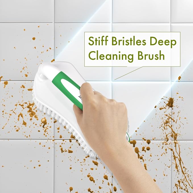 Scrub Brush for Cleaning Comfort Grip Shower Scrubber Stiff Bristles - Image 5