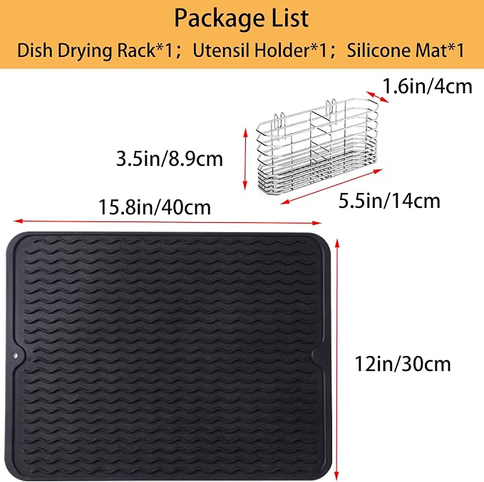 NiuYichee Stainless Steel Dish Drying Rack, Expandable Fruit & Vegetable Drain - Image 6