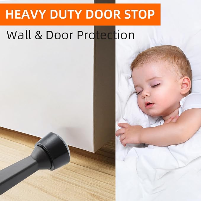 HOME MASTER HARDWARE 3" Heavy Duty Solid Door Stop, 8 Pack, Matte Black | Wall - Image 5