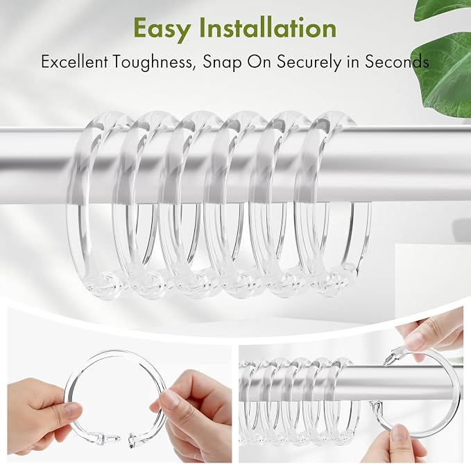 Amazer Shower Curtain Rings, O Shape Shower Curtain Hooks Rings - Image 6
