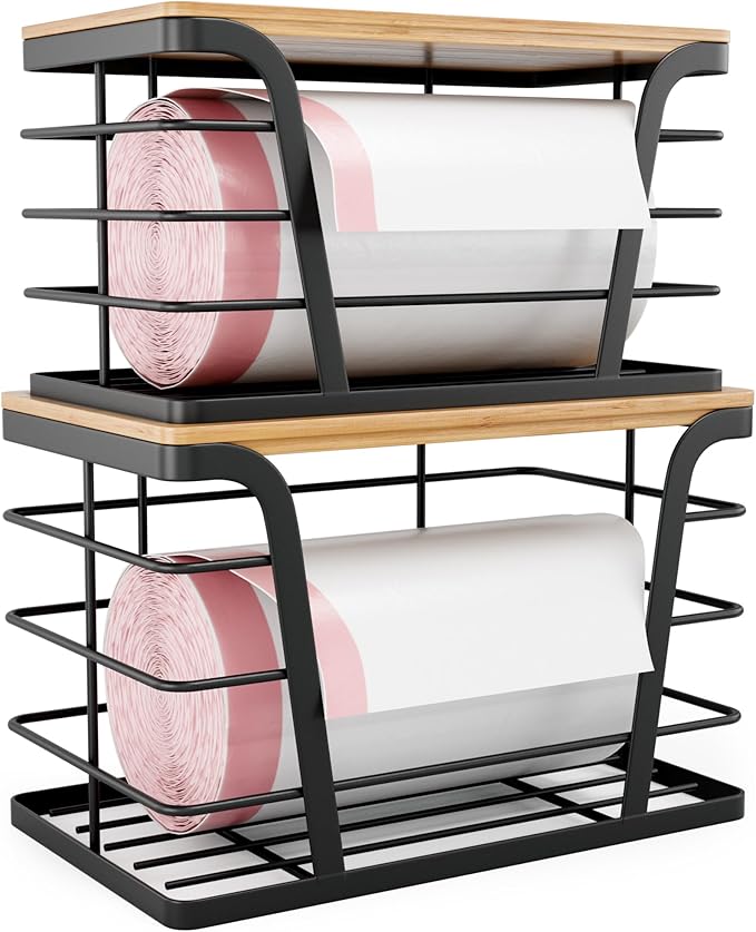 TIDIIABODE 2 Pack Stackable Storage Laundry Kitchen Organizers, Wall Mount by TrashBagHolder
