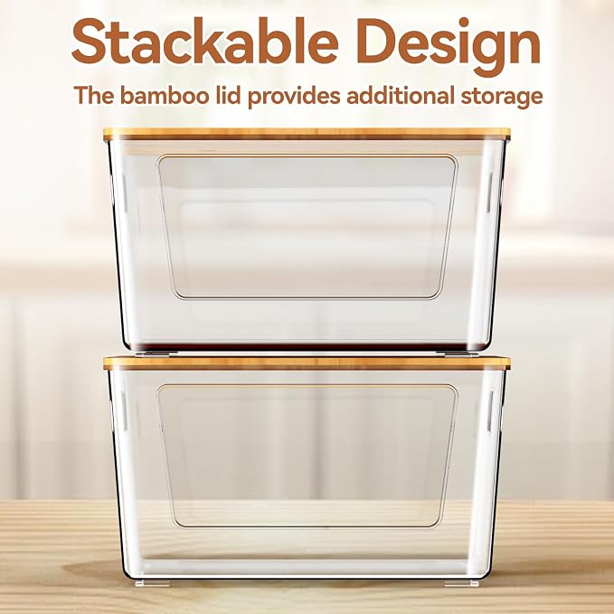 spospo Trash Bag Holder with Bamboo Lid Stackable Trash Bag Dispenser | Extra - Image 5