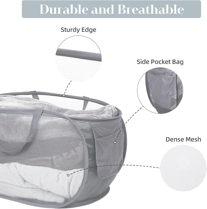 4 Pack Collapsible Laundry Baskets, Foldable Laundry Basket - Image 5