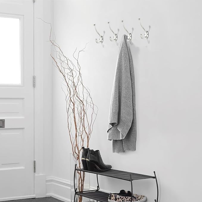 The 5 Pack 5-1/2 inch Polished Nickel Coat Hook zinc Alloy mudroom Hooks is - Image 5