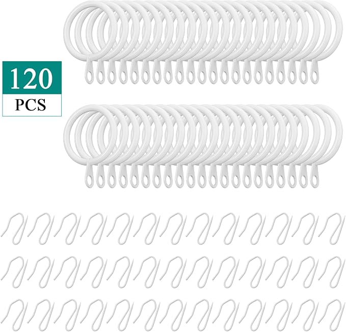 Hotop 60 Pcs 0.98 Inch Curtain Ring and 60 Pcs Pin Hook, 0.98/1.26/1.5/1.65 - Image 6