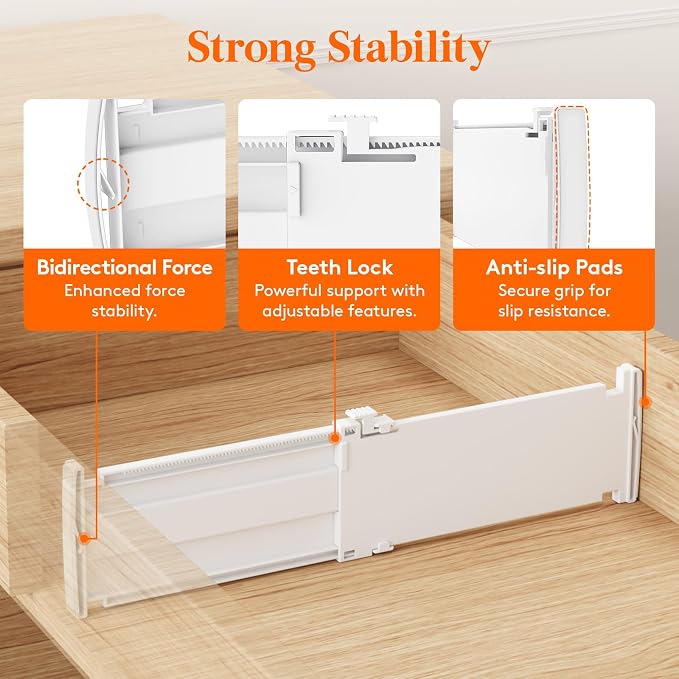 Lifewit 14 Pack 4" High Drawer Divider, Adjustable Drawer Organizer Clothes | - Image 4