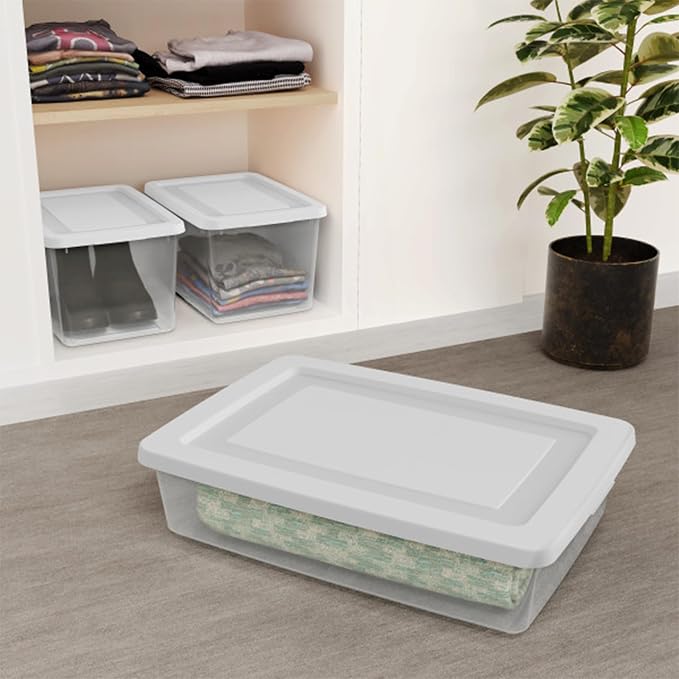 Sterilite Storage Box, Stackable Clear Plastic Bins, 20 Quart - Image 6