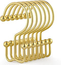 24 Pcs Shower Curtain Hooks, Goowin Shower Curtain Rings, Durable Gold Shower by Goowin