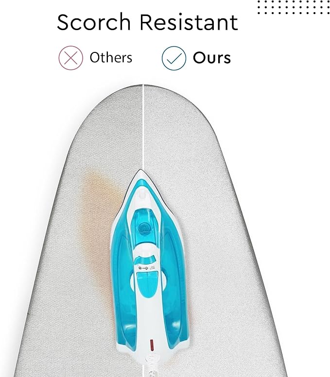 Encasa XO Ironing Board Cover and Pad, Heat Proof 54"x15" - Image 4