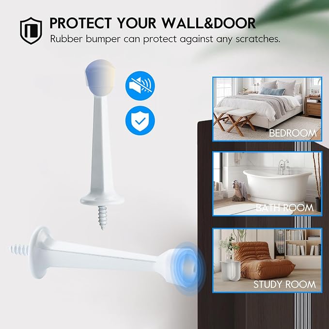HOME MASTER HARDWARE 3" Heavy Duty Solid Door Stop, 2 Pack, Screw-In - Image 6