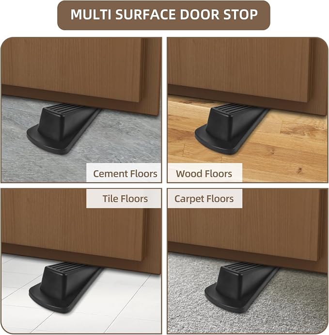 JZWBLILY Door Stoppers for Bottom of Door on Floor, Premium Rubber Door Stopper - Image 4
