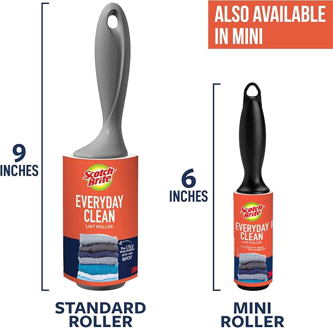 Scotch-Brite Everyday Clean Lint Roller, 300 Sheets Total, 3 Pack | Lint Remover - Image 7