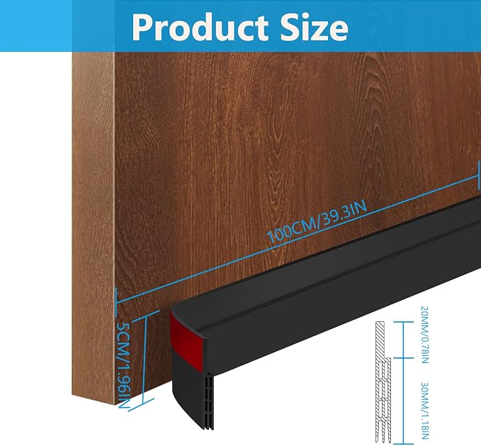 Ainiv Door Draft Stopper Under Door Seal, Adhesive Under Door Sweep Weather - Image 2