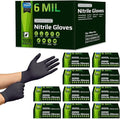 Inspire 6 or 8 Mil HEAVY DUTY Stretch Nitrile Black Gloves Disposable Latex Free by Inspire
