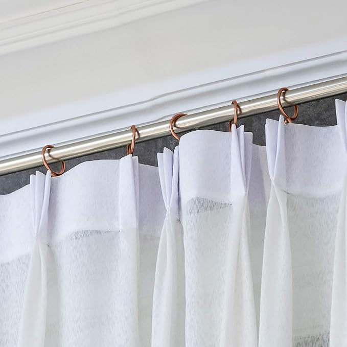 Hotop 60 Pcs 1.26 Inch Curtain Ring and 60 Pcs Pin Hook, Bronze | Metal - Image 6