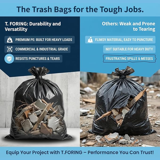 40-45 Gallon Trash Bags Heavy Duty, 1.6 Mil, Fit 150 - Image 2