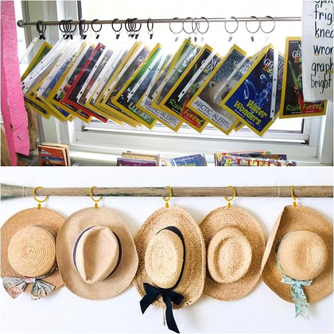 42 Pack Curtain Rod Clip Rings, Drapery Ring - Image 5