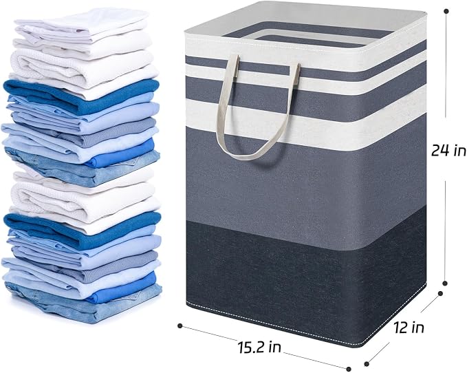 2 Pack Laundry Baskets 75L Large, Waterproof Freestanding Collapsible Laundry - Image 2
