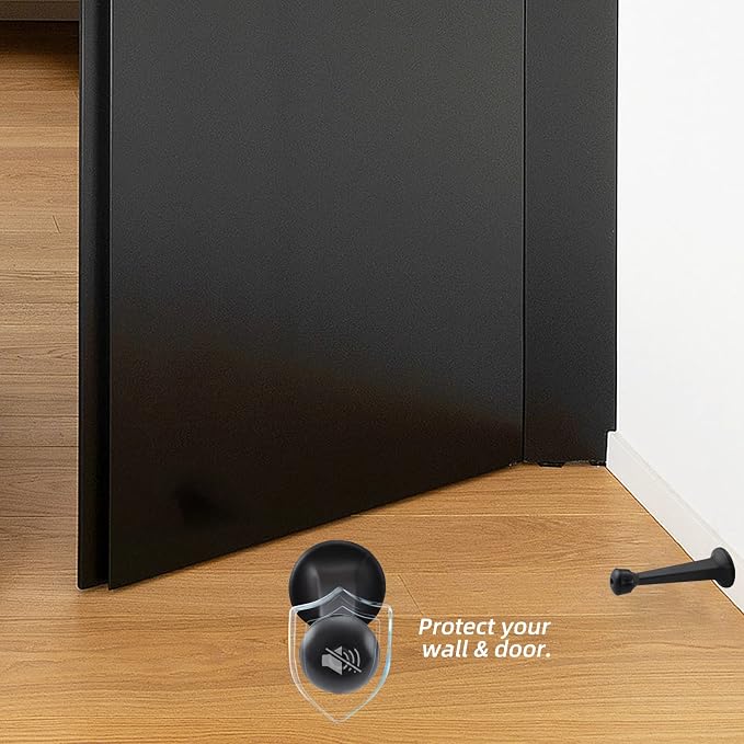 HOME MASTER HARDWARE 3" Heavy Duty Solid Door Stop, 8 Pack, Matte Black | Wall - Image 4