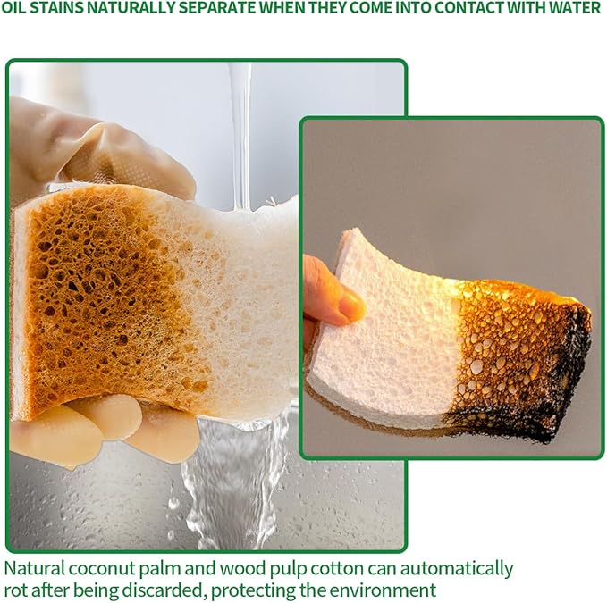 Sponges Kitchen Natural Dish Sponge Plant-Based Biodegradable Compostable | - Image 4
