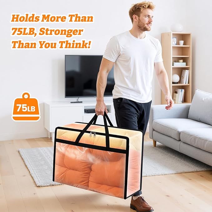 BlissTotes Moving Bags 60L 8PCS, Transparent Containers - Image 2