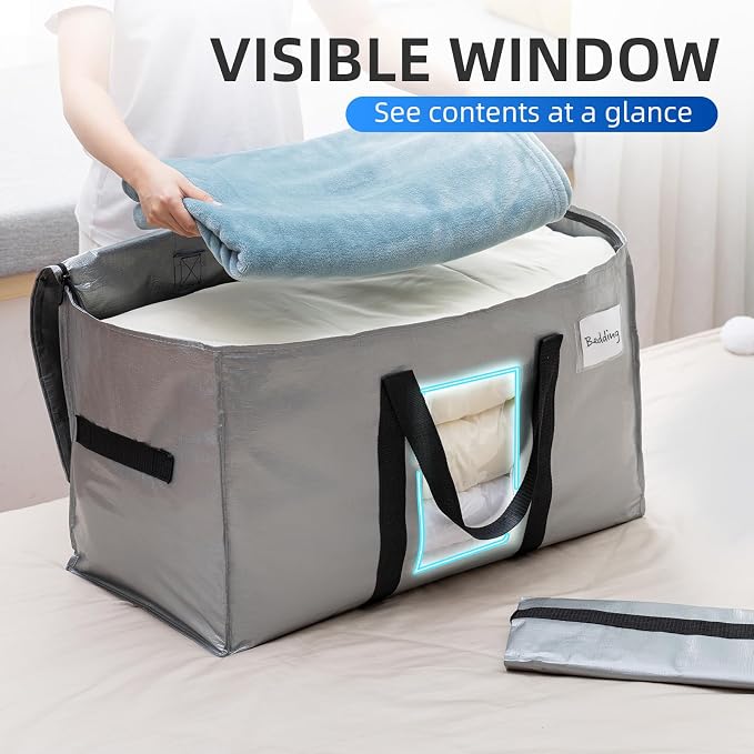 TAILI 4 Pack Silver Extra Large Moving Bags, Storage Bag - Image 3