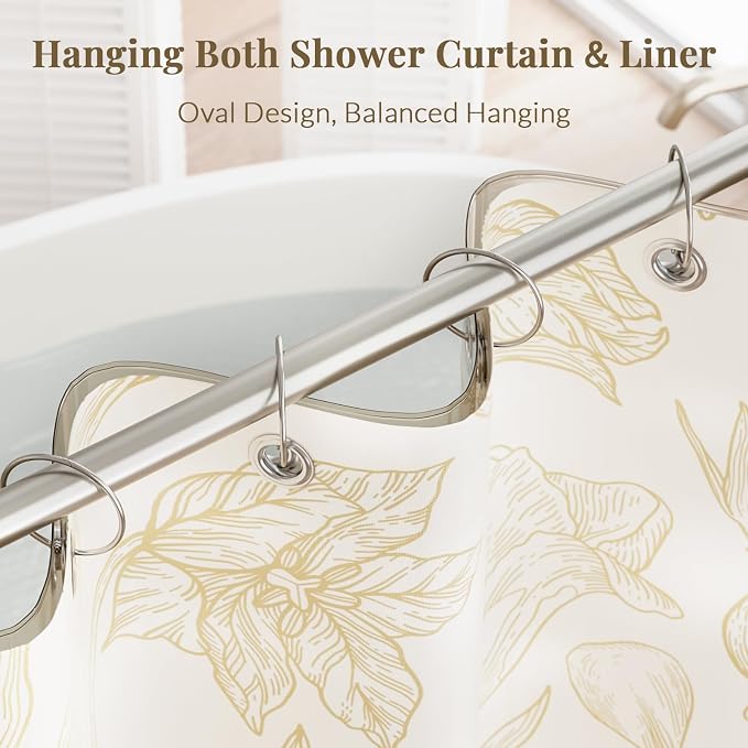 Bathway Shower Curtain Rings, Shower Curtain Hooks 12 Pcs Anti-Drop Shower Rings - Image 4