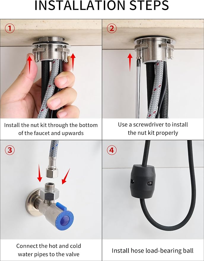 Touchless Kitchen Faucets with Pull Down Sprayer, Waterfall Kitchen Sink Faucet - Image 7