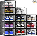 12 Pack Shoe Storage Bins, Space Saving Foldable Shoe Rack, Shoe Box Sneaker by Seseno