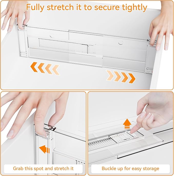 8 Pack Clear Acrylic Drawer Divider 6 Inch High, Expandable from 14-20'' - Image 4