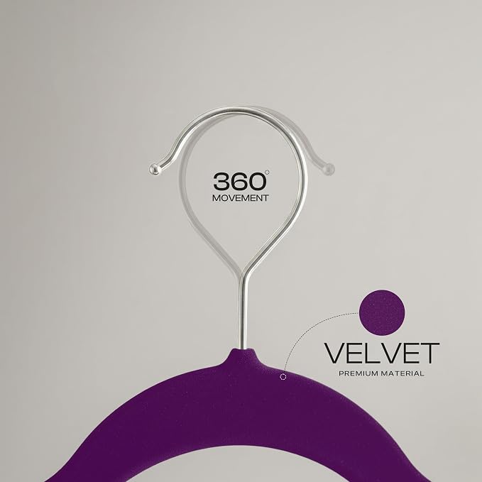 Utopia Home Velvet Hangers, 50 Pack | Luxury Non-Slip Slim Pant & Coat Hangers - Image 4
