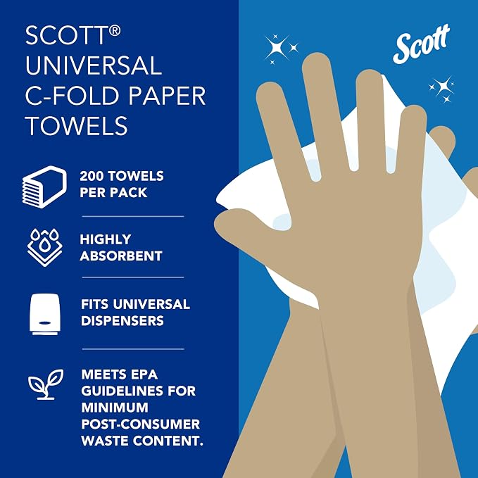 Scott Professional C-Fold Paper Hand Towels, 9 x 200 Sheets | Universal - Image 10
