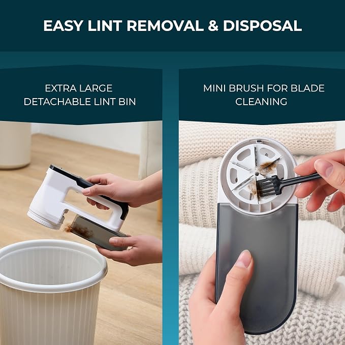 True & Tidy XL Rechargeable Fabric Shaver & Fuzz Remover w/Built-in Light - Image 7