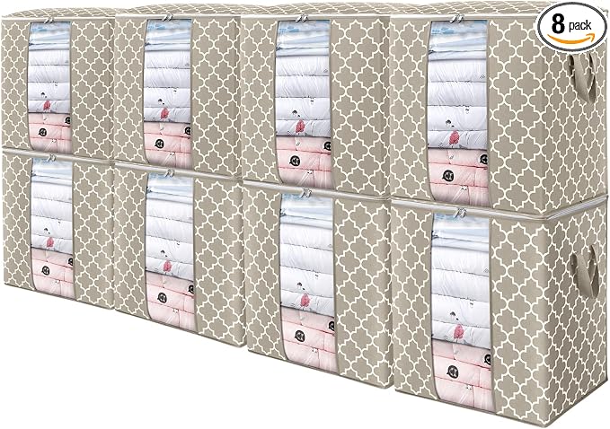 Storage Bags 8 Pack 100L Clothes Organization and Storage Containers | Large by WiseLife