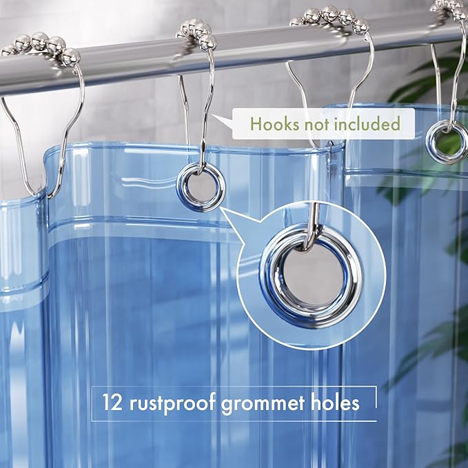 AmazerBath 72x78 Long Shower Curtain Liner, Waterproof PEVA Shower Liner - Image 3