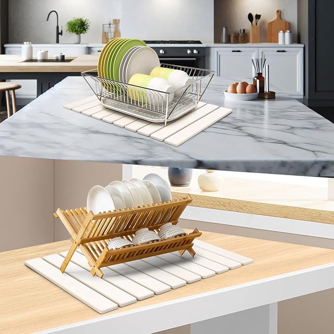2Pcs Large Stone Dish Drying Mat - Image 5