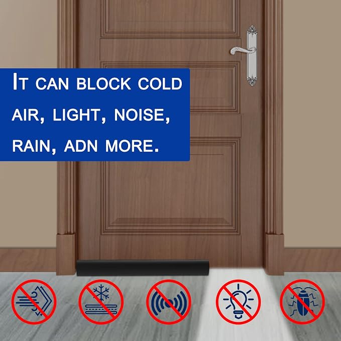 32" Adjustable Under Door Draft Stopper Blocks Air, Dust & Noise | 32-inch - Image 3
