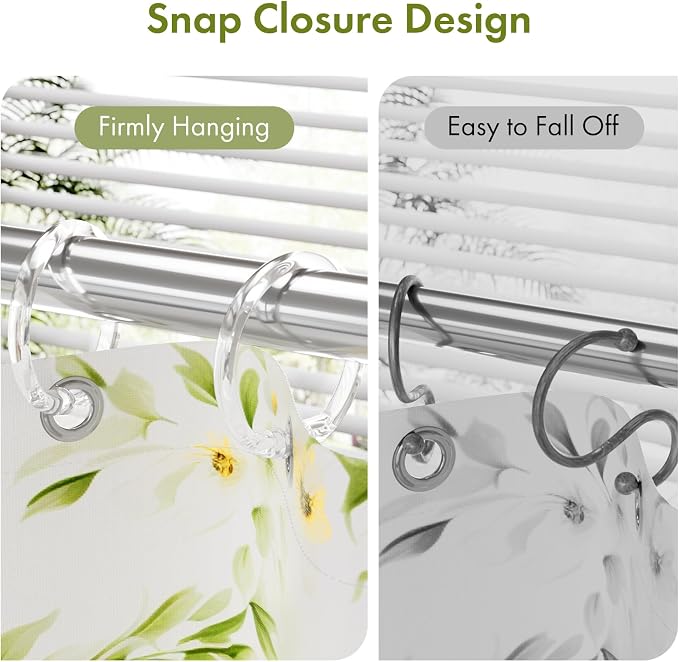 Amazer Plastic Shower Curtain Rings, O Shape Clear Shower Curtain Hooks Rings - Image 4