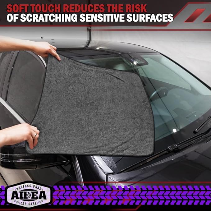 AIDEA Microfiber Towels for Cars-4PK, Large Professional Car Drying Towel - Image 5