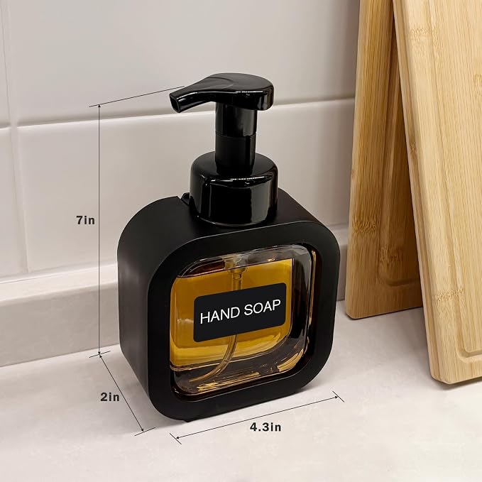 Foaming Soap Dispenser, 2 Pack 300ml Plastic Refillable Foaming Hand Soap - Image 2