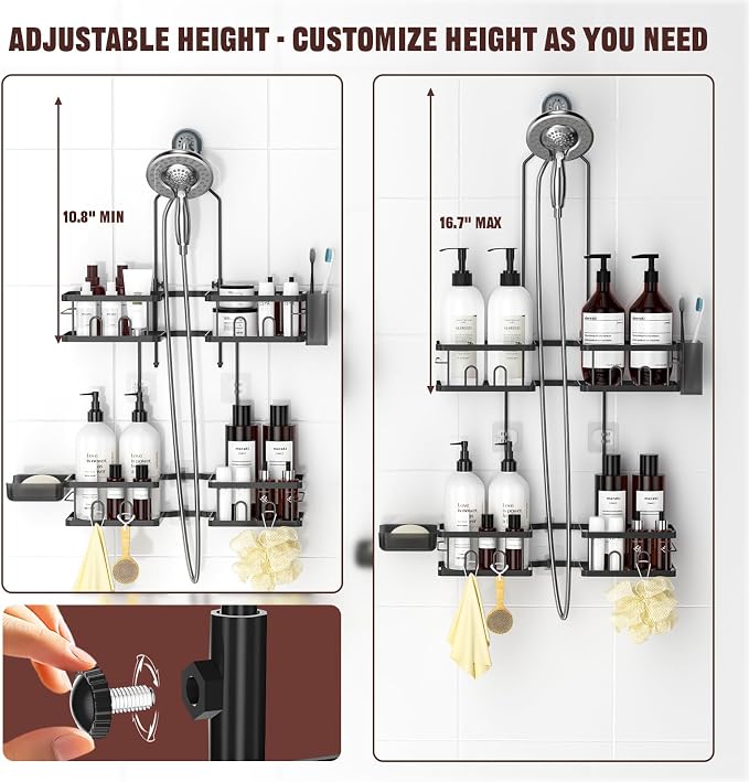 REINHARDT Adjustable Shower Caddy Hanging - Image 2