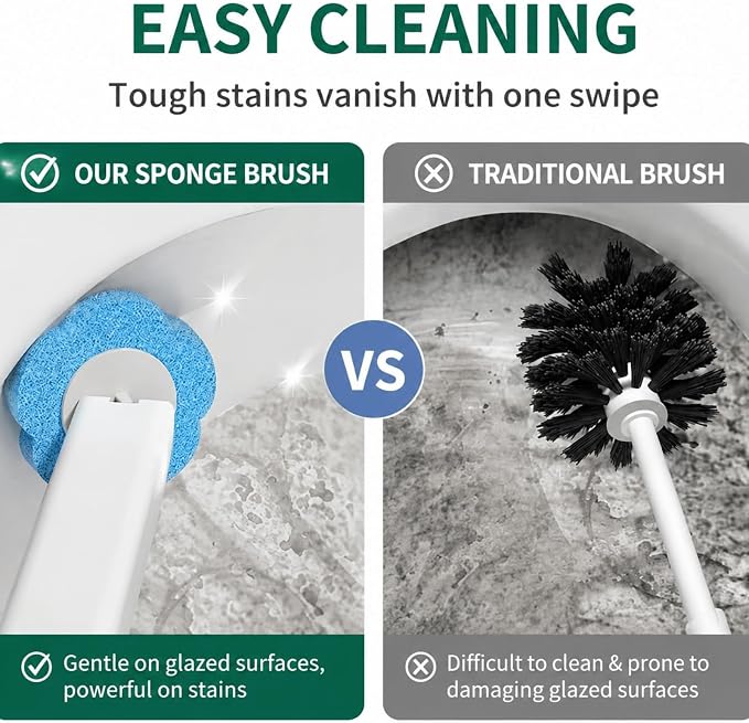 Disposable Toilet Brush with 48 Refills, Toilet Cleaning Supplies, Toilet Wand - Image 8