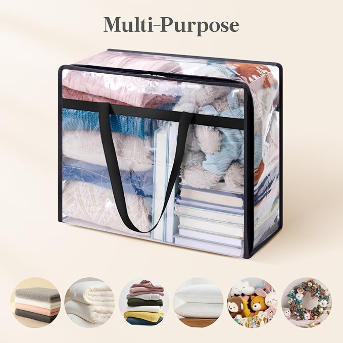 Lifewit 16 Pack Clear Clothes Storage Bags, 45L Plastic Blanket Storage Bag - Image 5